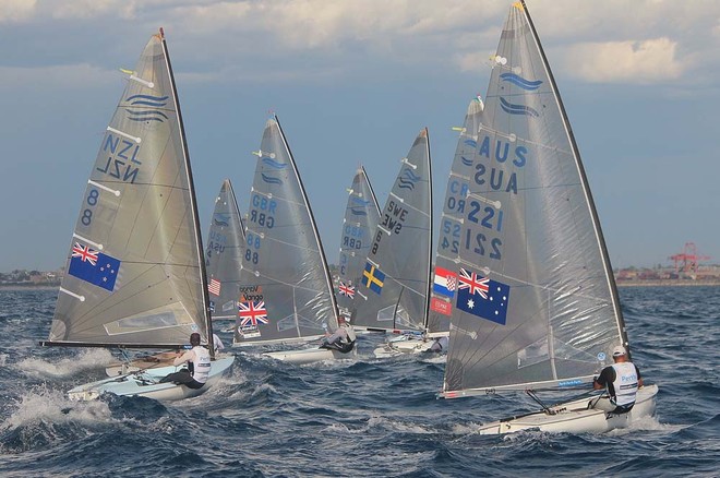 Race 2 reach - Perth 2011 ISAF Sailing World Championships - Finn Gold Cup © Robert Deaves/Finn Class http://www.finnclass.org
